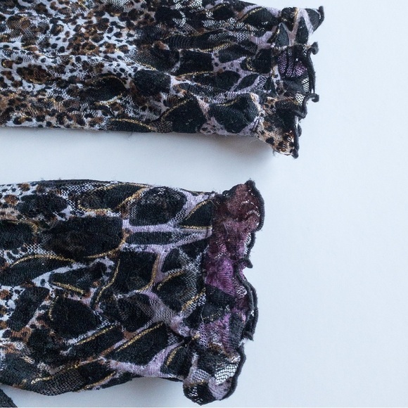 𝅺Joseph Ribkoff Lace Blouse Top Animal Print Leopard Cheetah Womens Size 8 - Picture 7 of 8
